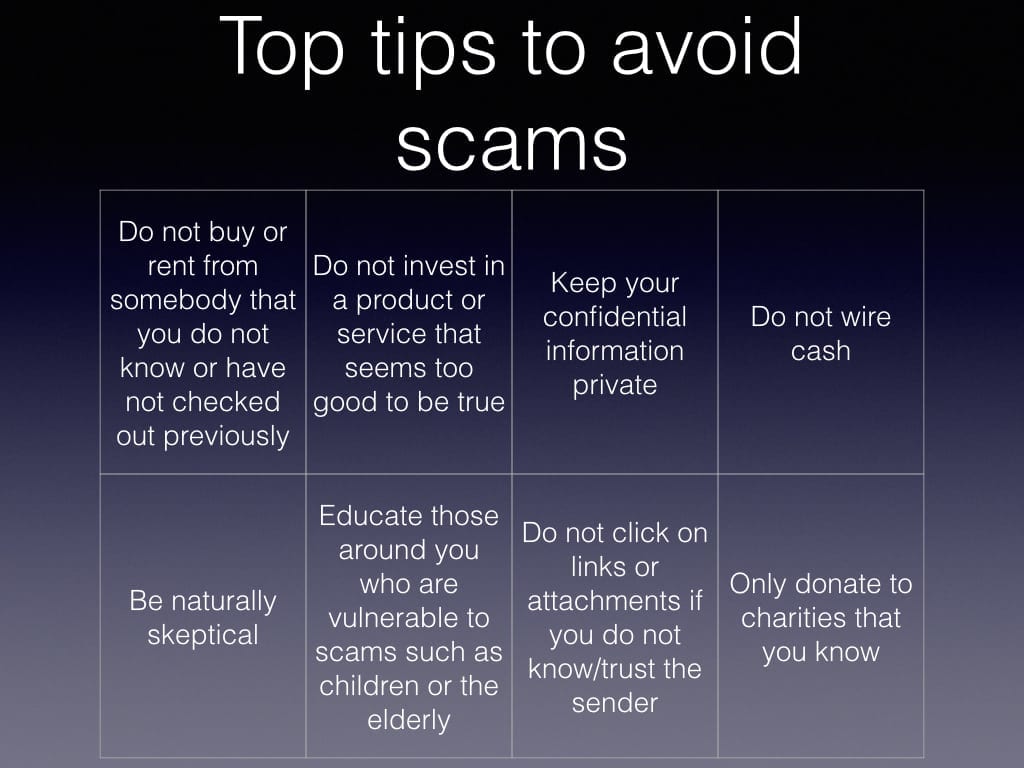 how to avoid scams
